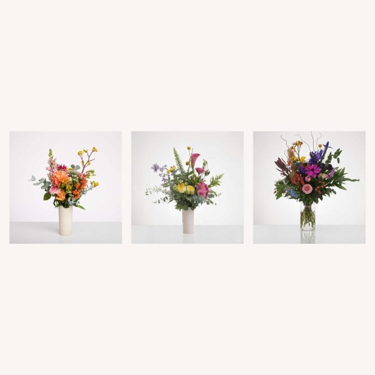 שלושה זרי פרחים קיימים של Wildflower לבחירת זר ראש השנה לפי תקציב